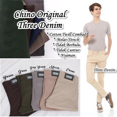 BIG SMALL LARGE SIZE MURAH LENGKAP DISTRO X0NE/ Celana Chino Original Three Denim