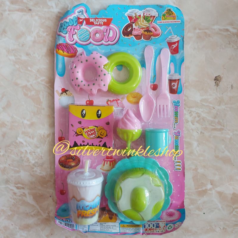 Mainan edukasi donat jco ice cream es krim doughnut set dankin donuts masak masakan fonat meses perm