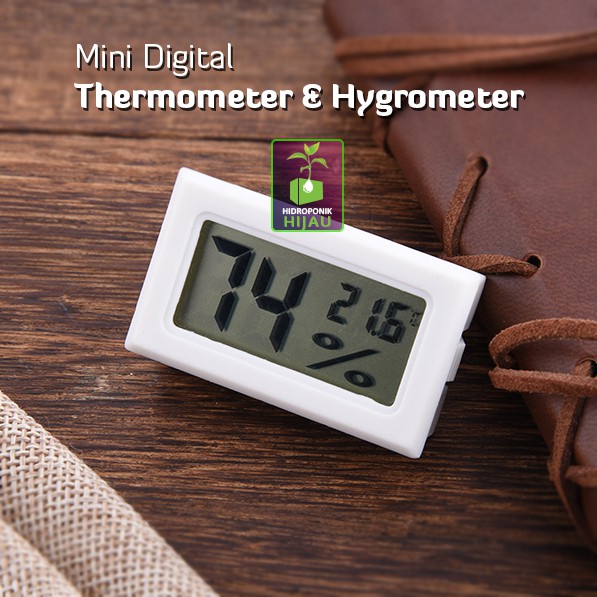 Mini Digital Thermometer & Hygrometer (putih)
