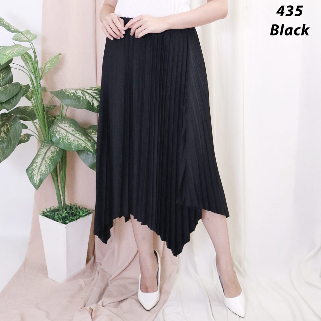 ROK PLISKET MURAH 435 LUVALINE PRISKET PANJANG PLEATED SKIRT FLARE SKIRT MAYUNG FLOWY REMPEL