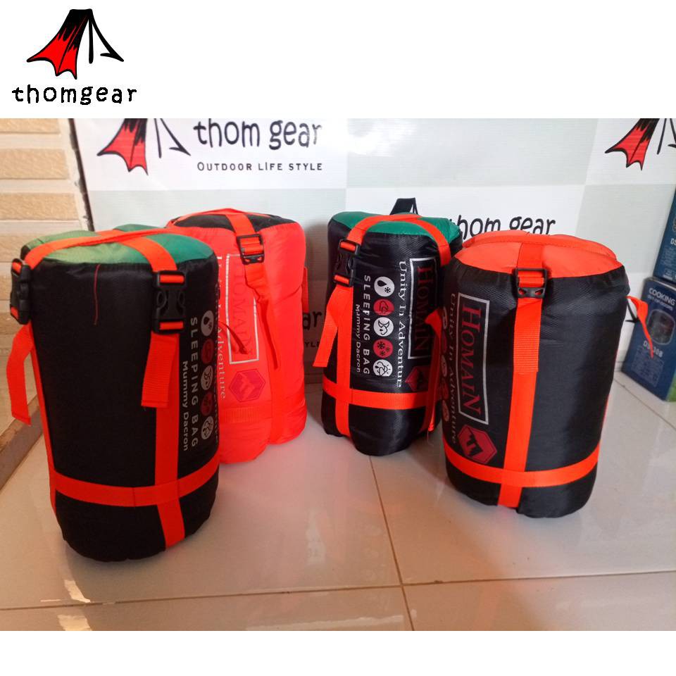 Thomgear Sleeping Bag Dacron Mummi Mummy Dan Polar Lotto Hangat Dan Empuk Kantong Tidur Thomgear