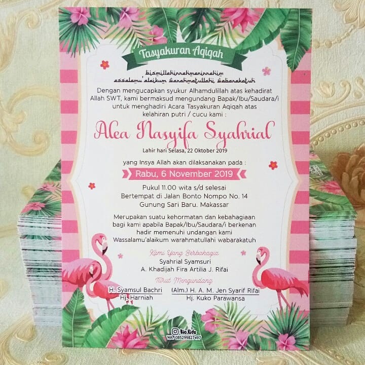 [FREE PLASTIK] Undangan Aqiqah Murah Lucu, Aqiqah, Ulang Tahun, Syukuran 7 Bulanan Min 40 Pcs