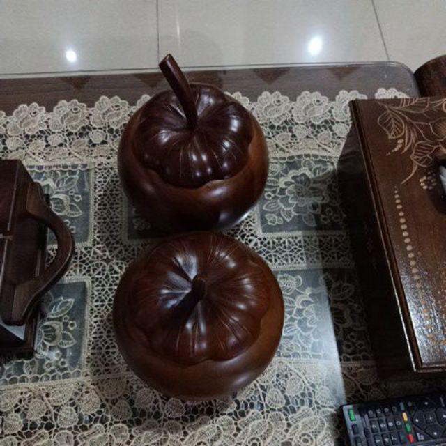Toples Kayu Jati Model Buah Manggis