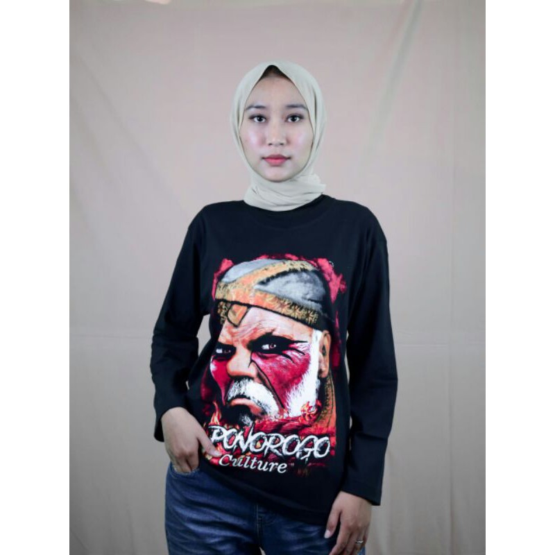 kaos motif reog lengan panjang