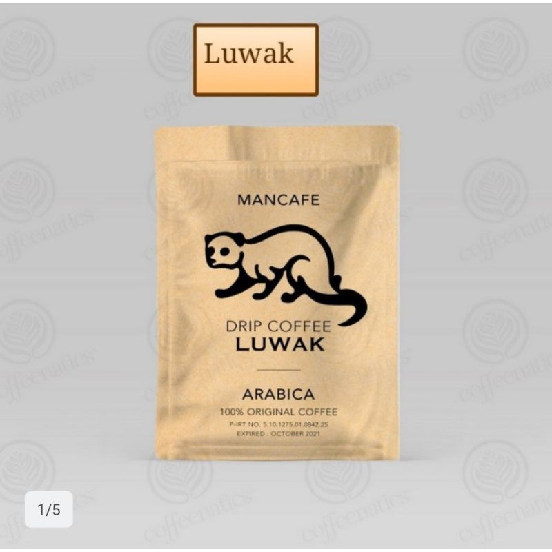 

Kopi Luwak Gayo Arabica asli, Mancafe Gayo Luwak, 10 gr/sachet, (grip/bubuk kasar, sudah roasted)