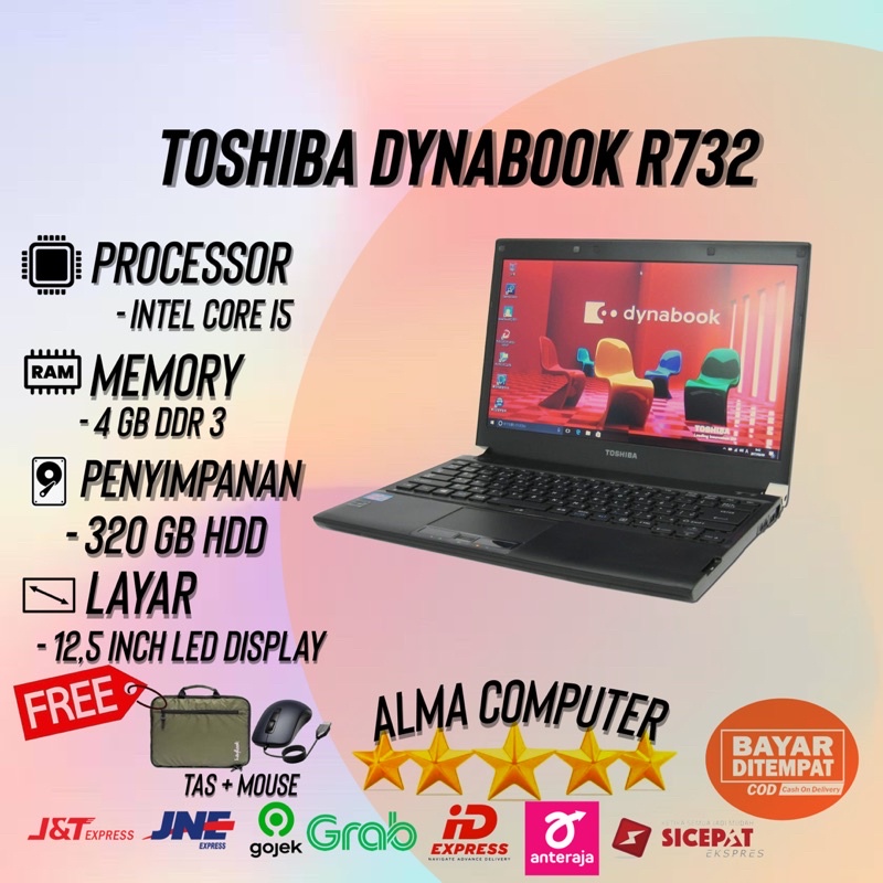 laptop murah toshiba dynabook r732 core i5 murah bergaransi