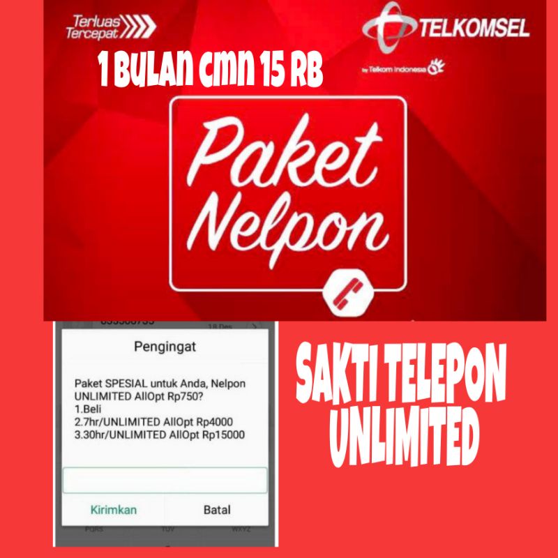 PERDANA SAJA COMBO SAKTI TELKOMSEL 25 gb unlimited + SAKTI TELP UNLIMITED MURAH