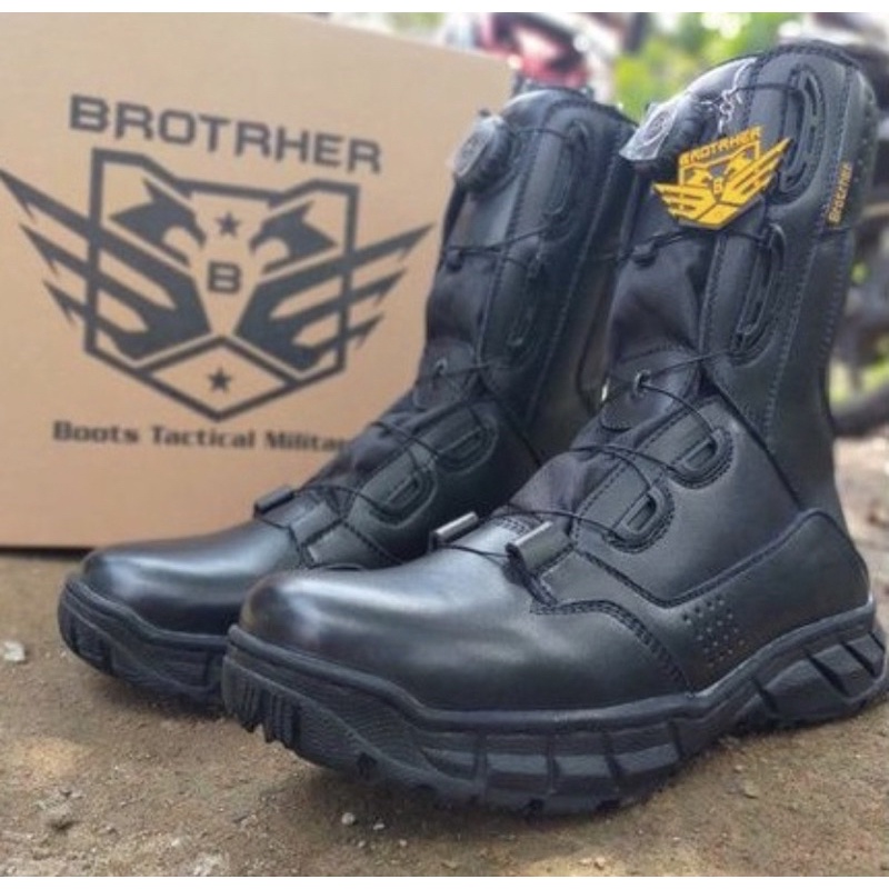 SEPATU PDL TALI PUTAR KULIT DOF MERK BROTRHER DEVILE MODEL GEN-8 KULIT SAPI ASLI