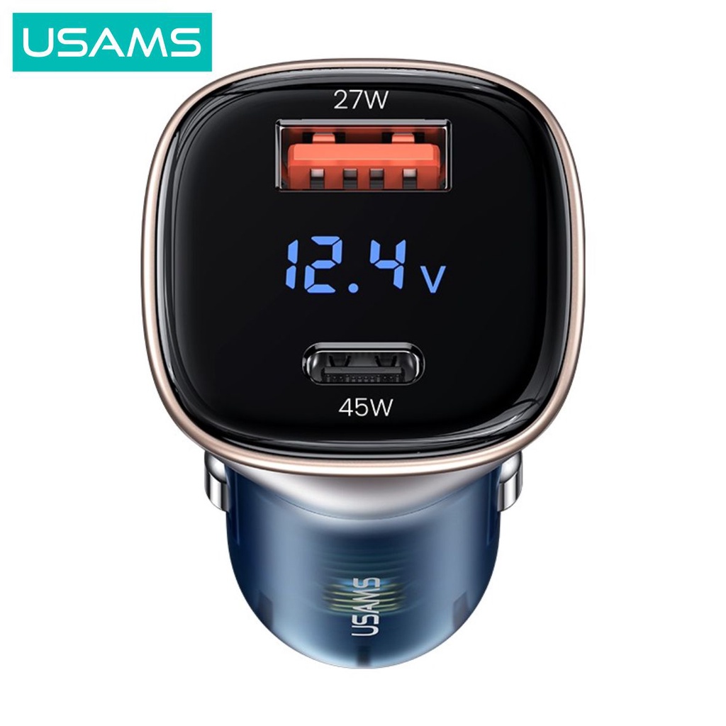 USAMS C29 Car Fast Charger Mobil Dual Port Digital Display