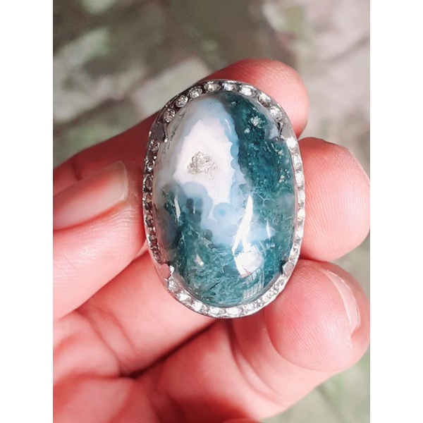 natural lumut suliki jumbo super kristal cincin emban ring sisa 2015