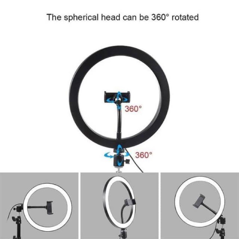 Lampu selfie LED ring light 26 cm  foto studio dengan tripod 1,6 m tiktok youtube makeup