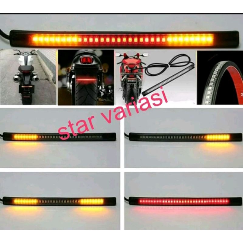 Lampu stop 3 in 1 fleksibel senja rem sen DRL tail