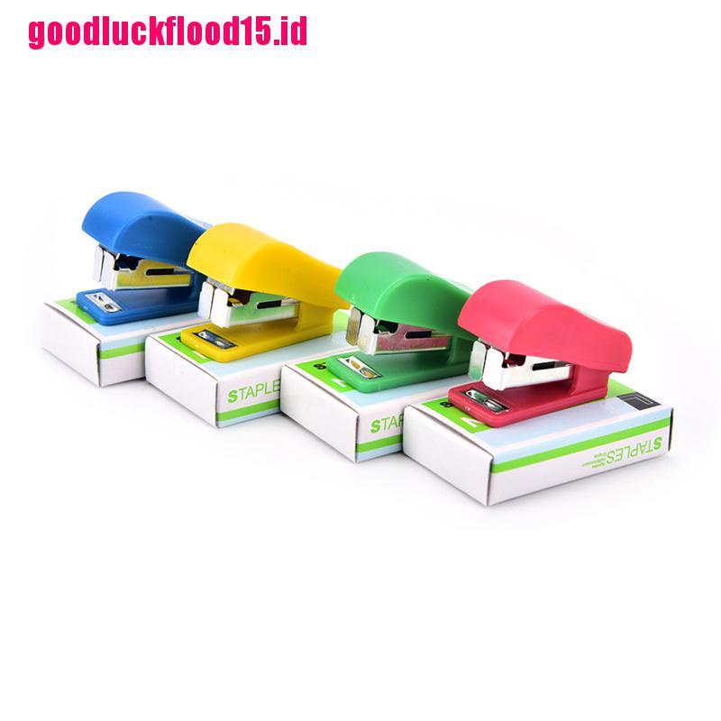 {LUCKID}Office Student School Home Mini Cartoon Paper Document Stapler With Staples Set