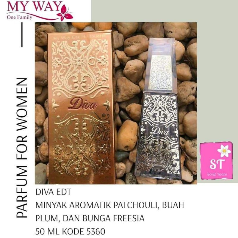 Parfum Edp Diva Set (Parfum, Body Lotion) 100ml for Women MyWay Impor Mesir Rp.219.000