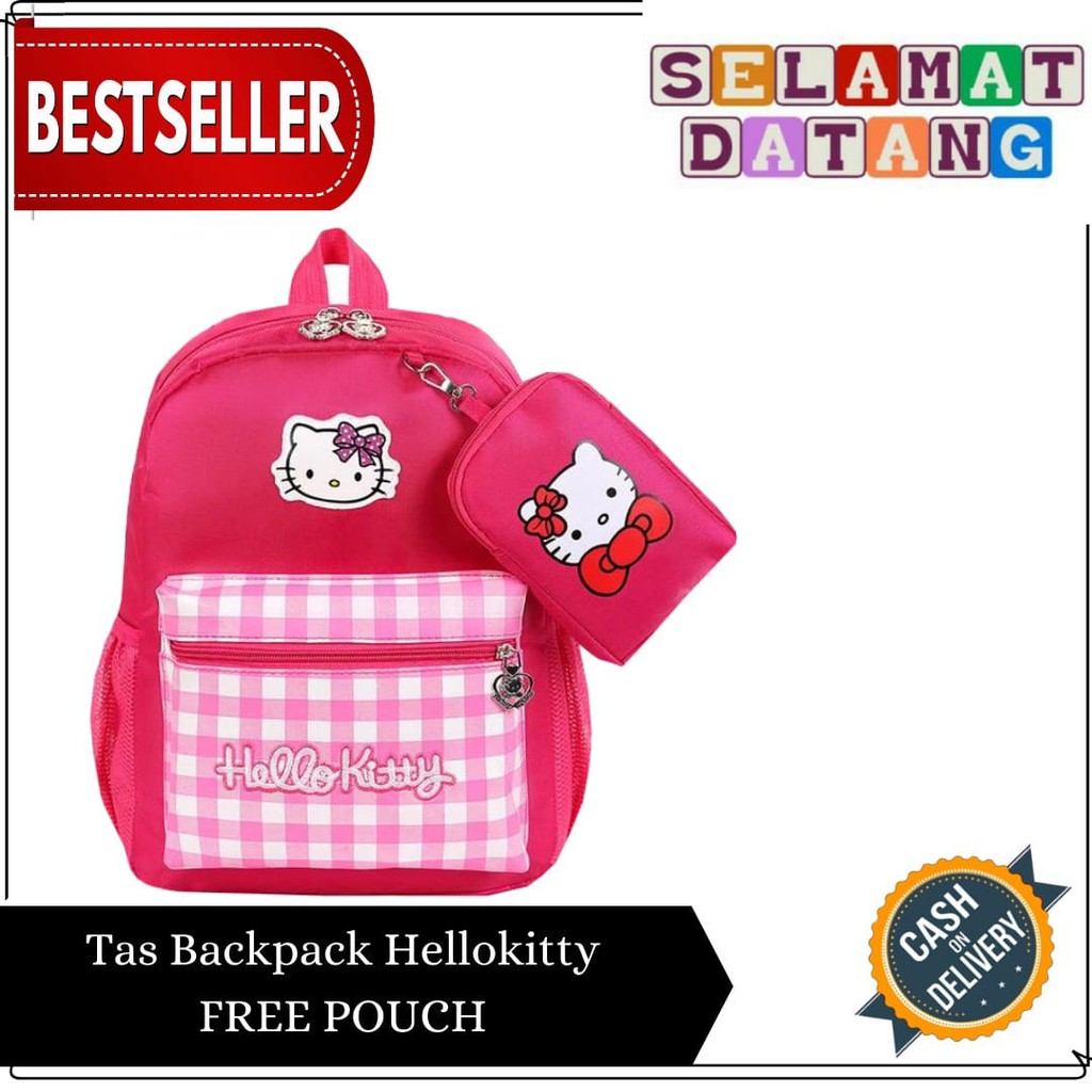 ARMELIA SHOP - Tas Anak - Tas Sekolah Anak Wanita - Tas Sekolah Anak TK SD - Motip Helokiti Kotak