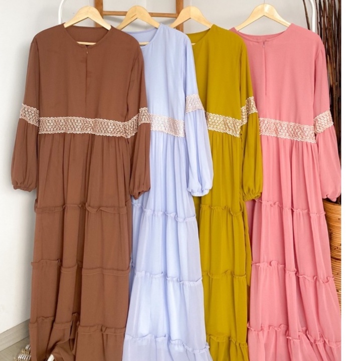 RARA MAXI DRESS - Gamis Cerutty Babydoll / Gaun Hijabers Muslimah / Baju Pesta Wanita Cantik