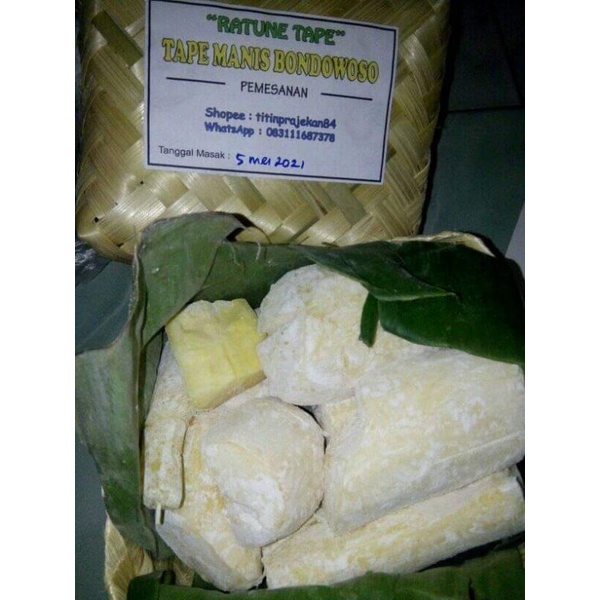 

Tape singkong tape peyuem Bandung tape sari madu Jember Bondowoso ratune berat 1kg