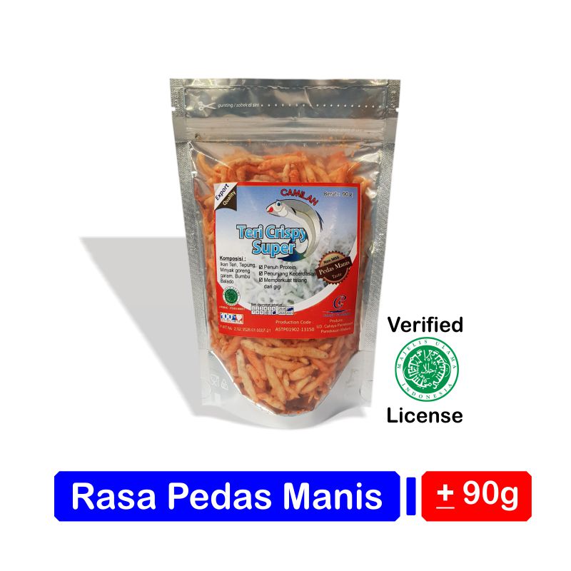 

TERI CRISPY SUPER Rasa PEDAS MANIS Netto 90g