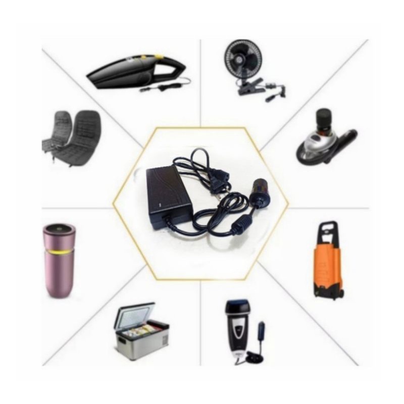 Adaptor 220V Ac To Dc 12Volt 6A Socket Lighter Mobil 6 Ampere Original Vacum Cleaner Mobil 120W Max