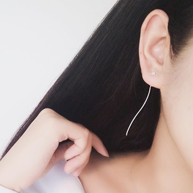 925 anting perak sterling anting-anting wanita dengan perhiasan fashion berlian