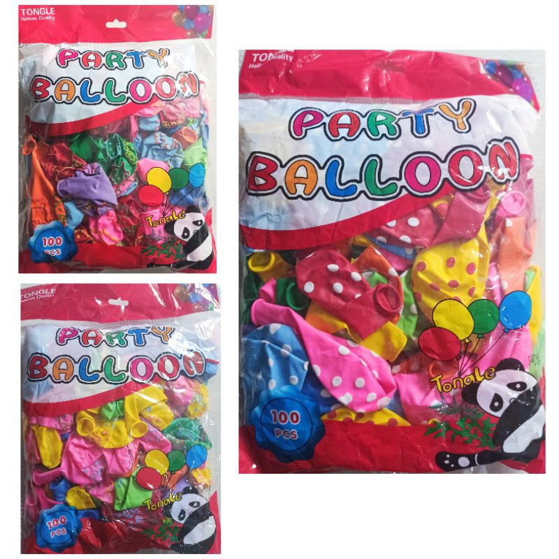 1pak Balon Latex 12&quot; Motif Polkadot Dan Karakter Isi 100pcs