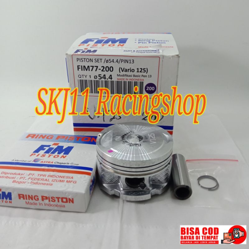 Piston Kit FIM 77 IZUMI Vario 125 STD OS 52.4 52.6 52.9 53.1 53.4 54.6 53.9 54.1 54.4 Basic Pen 13
