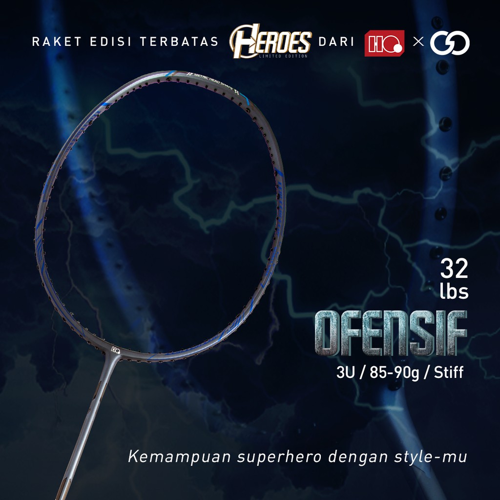 Hi-Qua Raket Badminton Bulutangkis Special Edition Stormbreaker The Heroes Stiff - Power