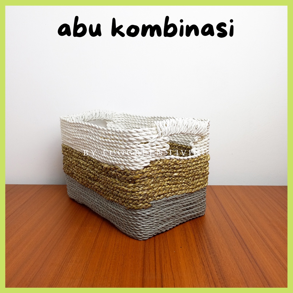 KERANJANG ANYAMAN SEAGRASS / RECTA SEAGRASS SIZE S 30X19X19 CM