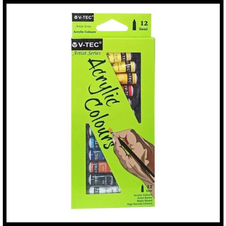 

V-Tec Acrylic Color Set 18 - Vt-612/A Isi 12 X 6Ml / Cat Akrilik V-Tec