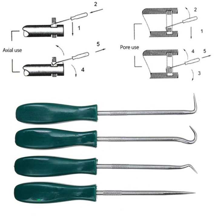 Obeng Cungkil Pelepas Seal Roller Karet Gear Mesin 4 PCS