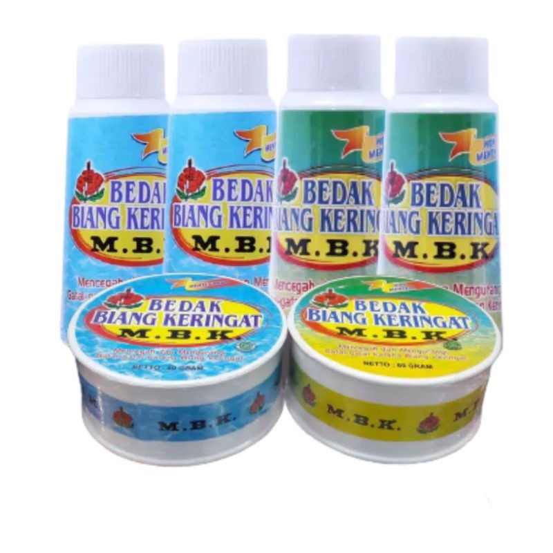 ⭐BAGUS⭐ MBK Bedak Biang Keringat Menthol Botol / Tin 60gr | Biru Hijau