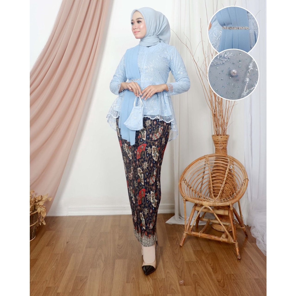 Set Tunik Selendang Busui Modern//Setelan  Tunik Selendang Busui dan rok Plisket//Setelan Tunik tille selendang/pakaian wanita termurah//baju kurung/kebaya termurah/pakaian wanita pesta/baju tradisional/set pakaian tradisional/termurah