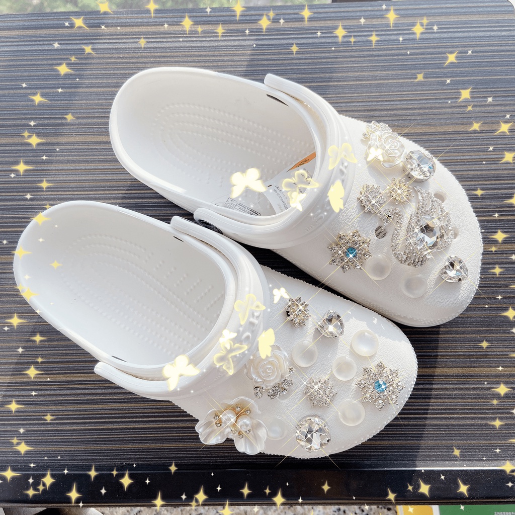 Crocs Jibbitz Mantra Jibbitz 21 Pcs Aksesoris Gesper Sepatu Bentuk Angsa Crocs Jibbitz Aksen Berlian Untuk Pria Dan Wanita Charms