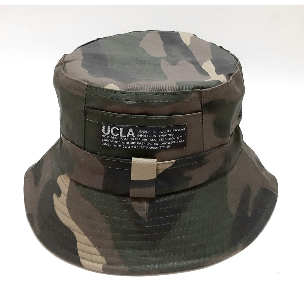 topi bucket hat import premium ucla 2 sisi army 1