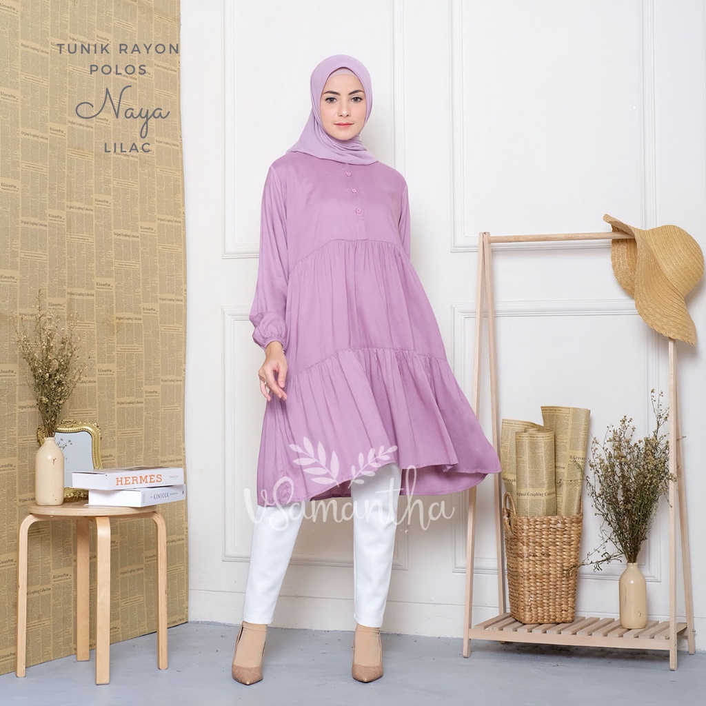 vSamantha - Tunik Muslim Polos Naya