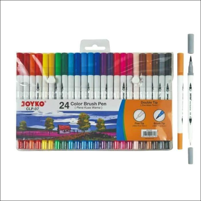 

BRUSH PEN JOYKO 24 WARNA CLP-07 ( DUA MATA PENA ) JOYKO CLP-07 SET 24