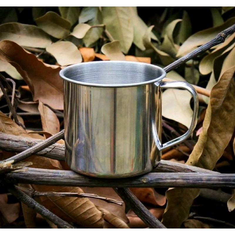 GELAS STAINLESS 220ML - GELAS ENAMEL - GELAS OUTDOOR - GELAS CAMPING - MUG CANGKIR STAINLEES