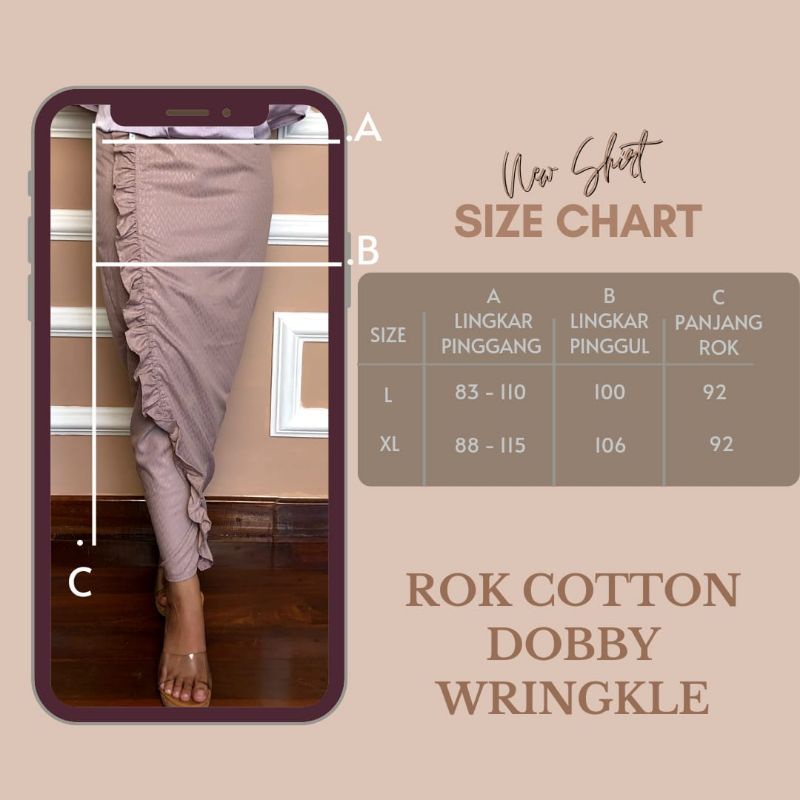 Rok Panjang Katun Dobby Wringkle