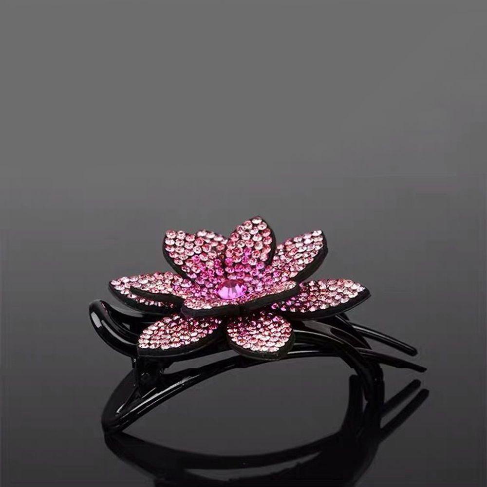 Needway   Diamond Hair Claw Hair Clip Elegan Perempuan Tiga Gigi Penjepit Hiasan Kepala Gadis Ponytail Holder