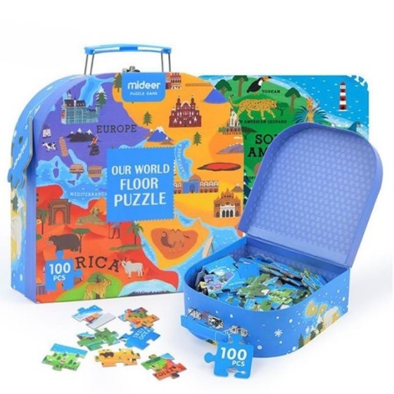 Mideer Our World Floor Puzzle, Garage Floor Puzzle, Dinosaur Floor Puzzle