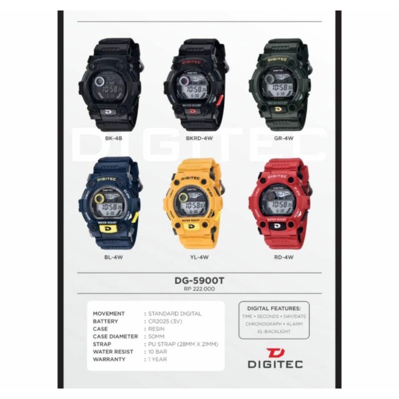 Original Digitec DIGITEC DG 5900 / DG-5900 / DG 5900 Watch Jam Tangan ORIGINAL Pria Wanita