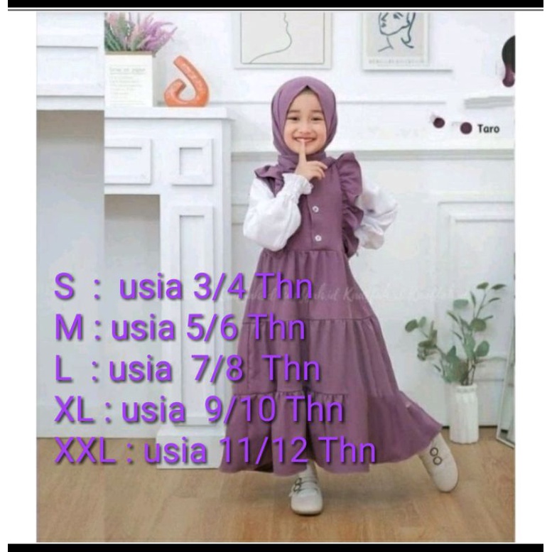 Aqila Gamis Muslim Anak perempuan // Zayda Gamis Muslim Anak Bahan ity crepe