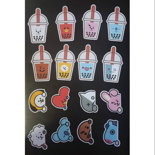  Gambar Stiker Boba  Bt21