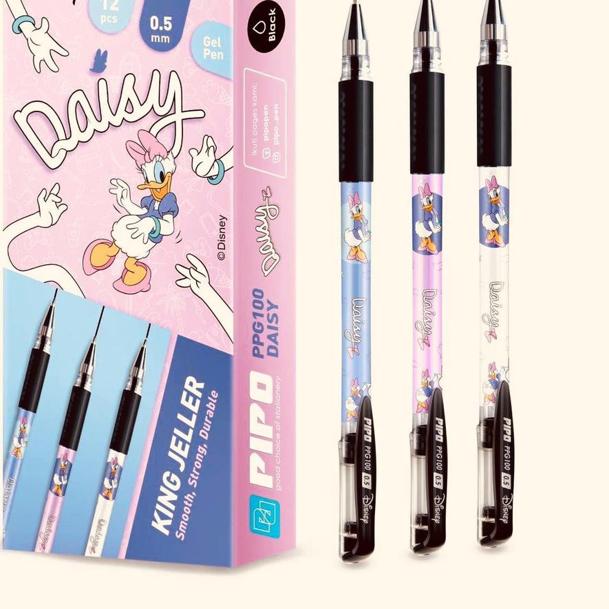 

PALING HOT!! (mjq-770) Pipo Disney ppg100 daisy duck Set Ballpoint gel 12 pcs tinta hitam