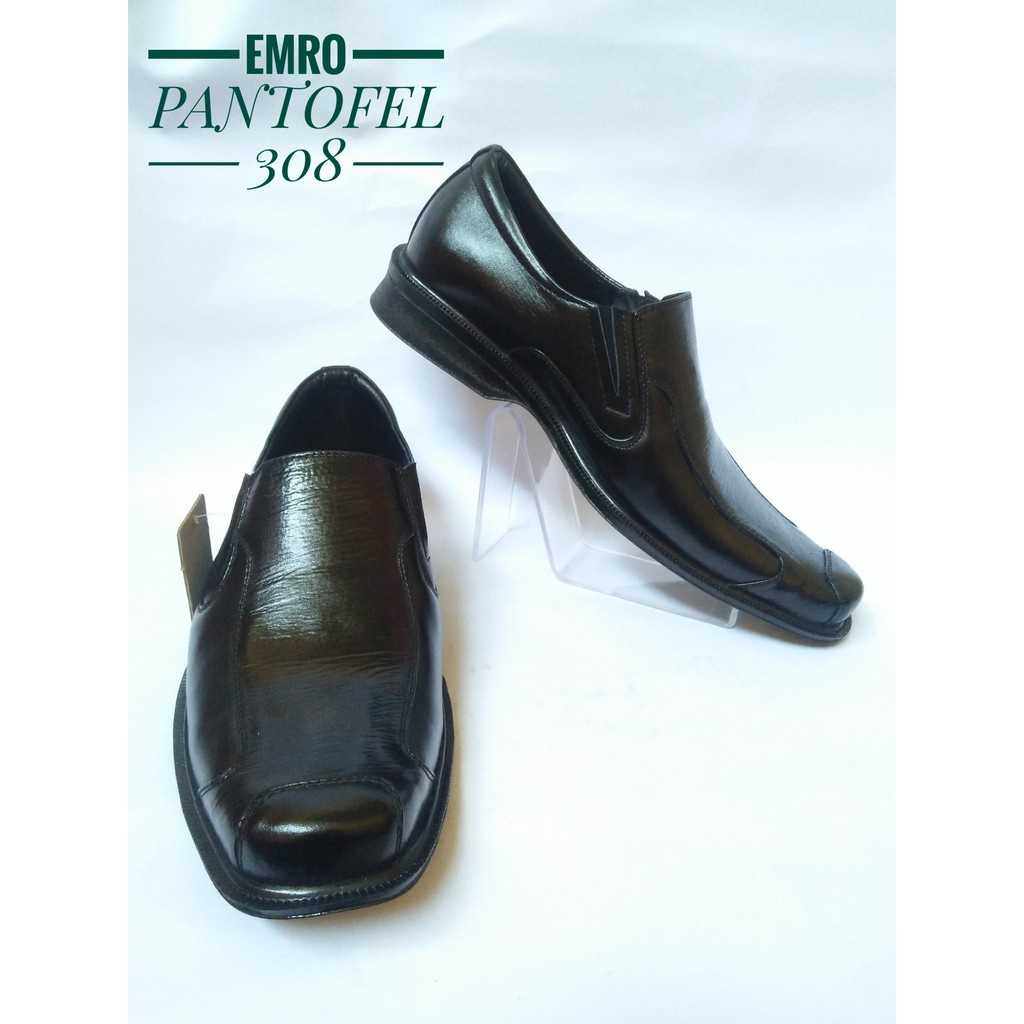 SEPATU PANTOFEL KULIT ASLI- SEPATU KERJA PRIA- SEPATU PANTOFEL EMRO 308