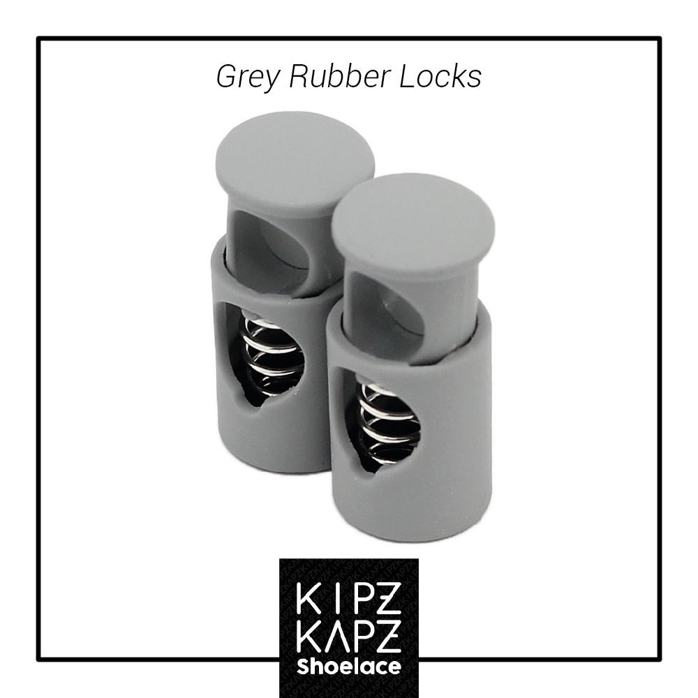 KIPZKAPZ SHOE LOCK LACE / LACE LOCK GREY RUBBER METAL - KUNCI TALI SEPATU LOCK LACES