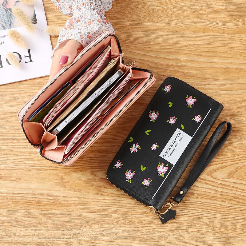 EV D 207 dompet panjang wanita style bunga import real pict