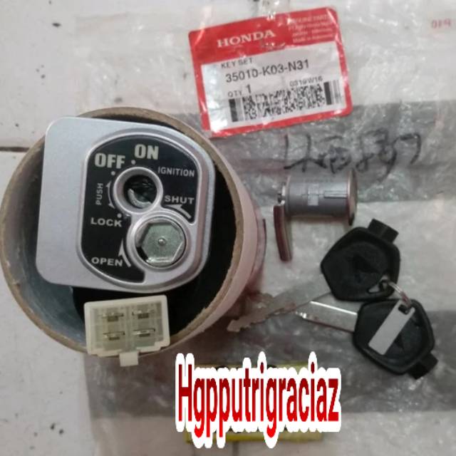 KEY SET KUNCI KONTAK PLUS KUNCI JOK REVO 110 ABSOLUTE FI INJEKSI 35010-K03-N31 ORI AHM