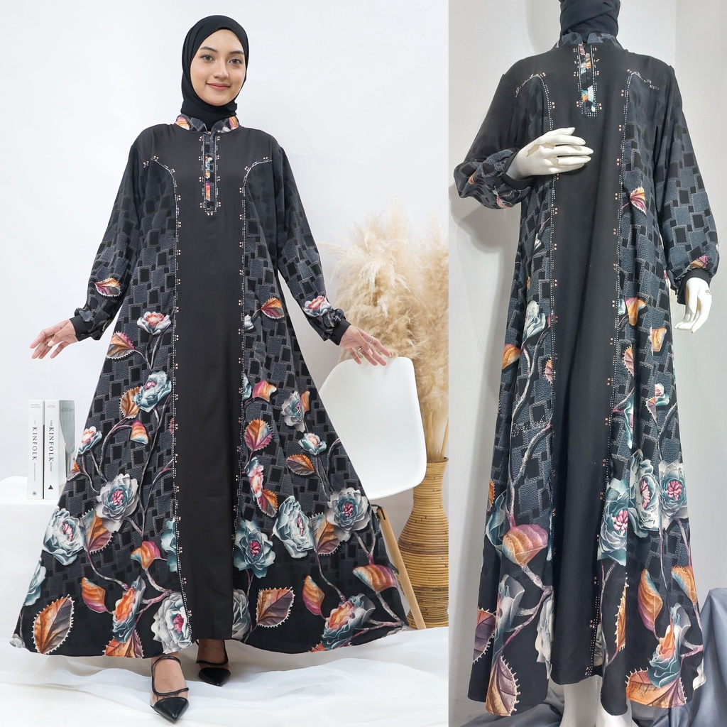 Gamis abaya hikmat syari mewah ibu-ibu remaja
