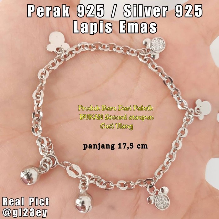 (PROMO) Gelang Kaki Bayi Perak Asli 925 Lapis Emas Gelang Kaki Anak - @gl23ey